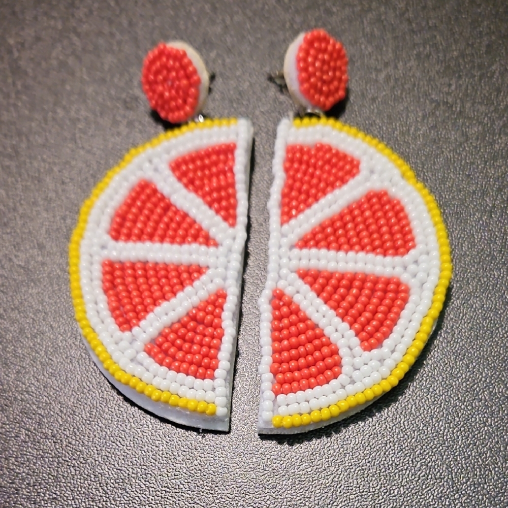 Colorful Citrus Beaded Earrings